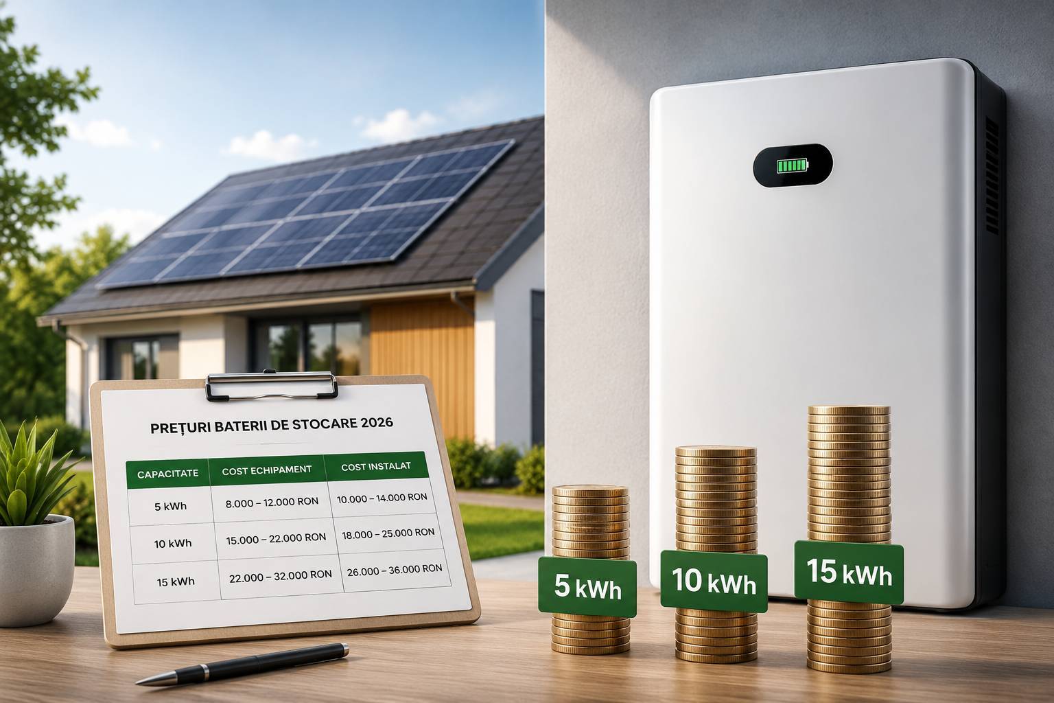 Cât costă o baterie de stocare în 2026? Prețuri pentru 5 kWh, 10 kWh și 15 kWh